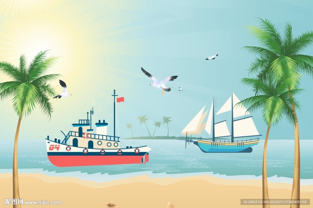 海边帆船
