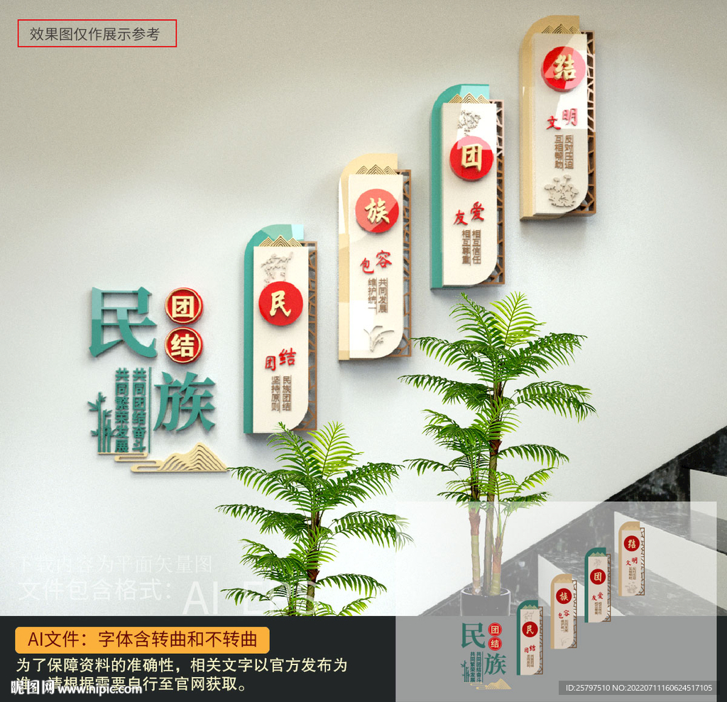 民族团结楼道文化墙