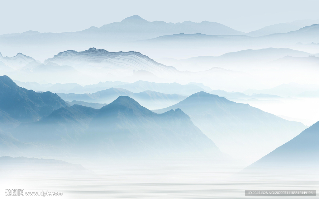 中式 高端新款山水 Tif分层