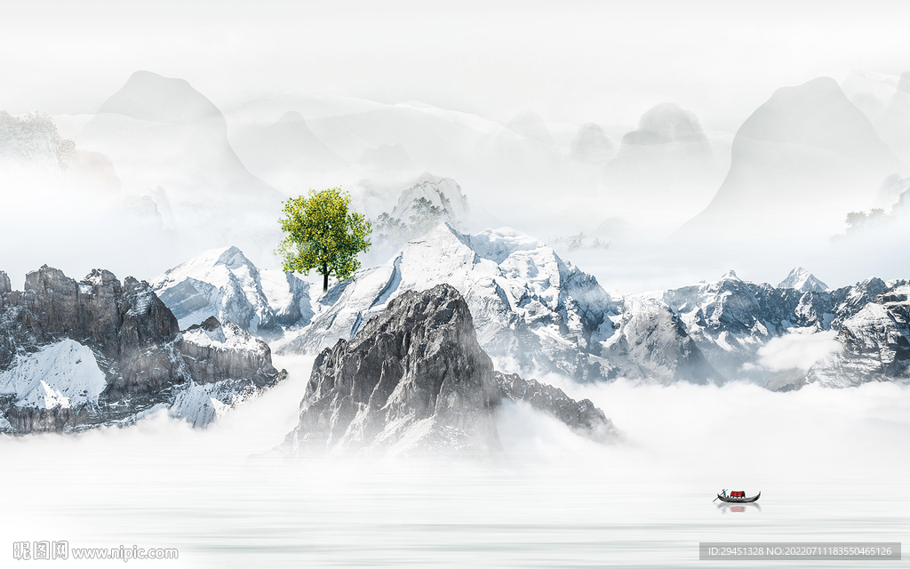 新中式高端新款山水 Tif分层