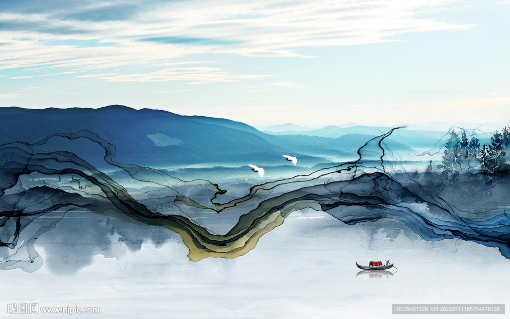 爆款高端新款山水 Tif分层