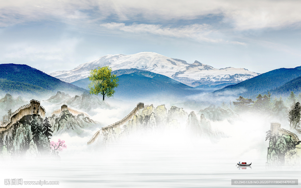 高档高端新款山水 Tif分层