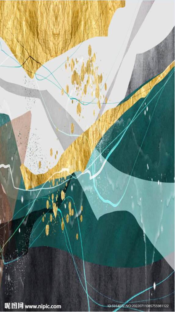 轻奢装饰画 抽象油画 彩绘