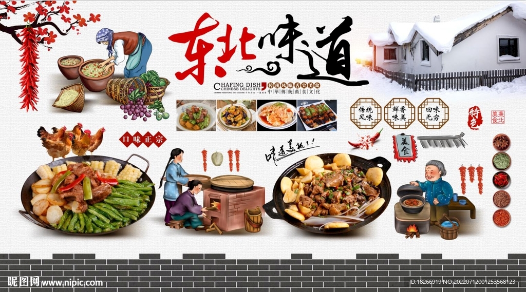 东北味道东北菜背景