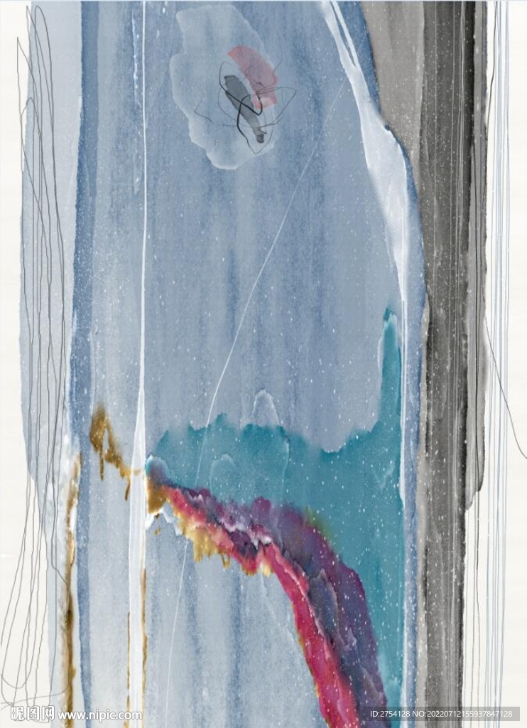 轻奢装饰画 抽象油画 彩绘