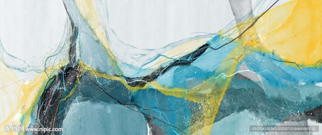 轻奢装饰画 抽象油画 彩绘