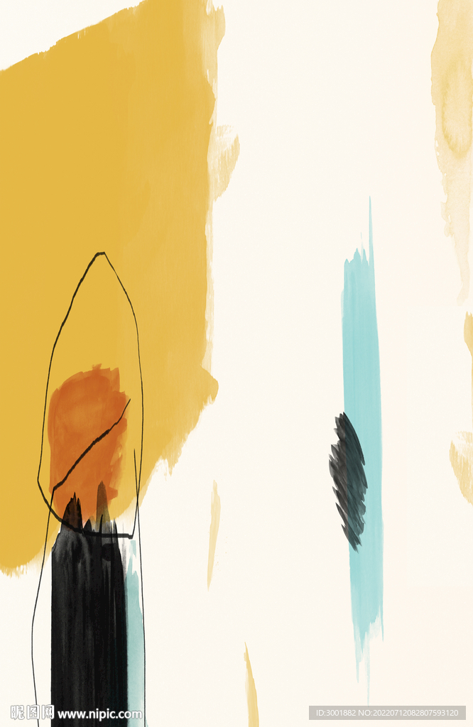 轻奢装饰画 抽象油画 彩绘