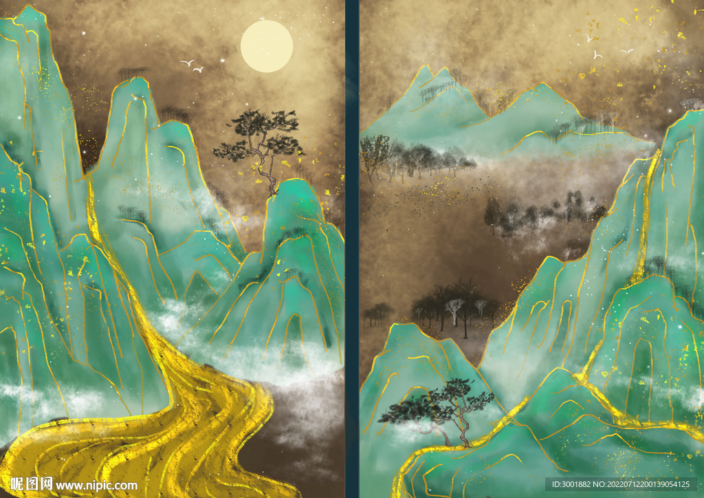 轻奢装饰画 新中式