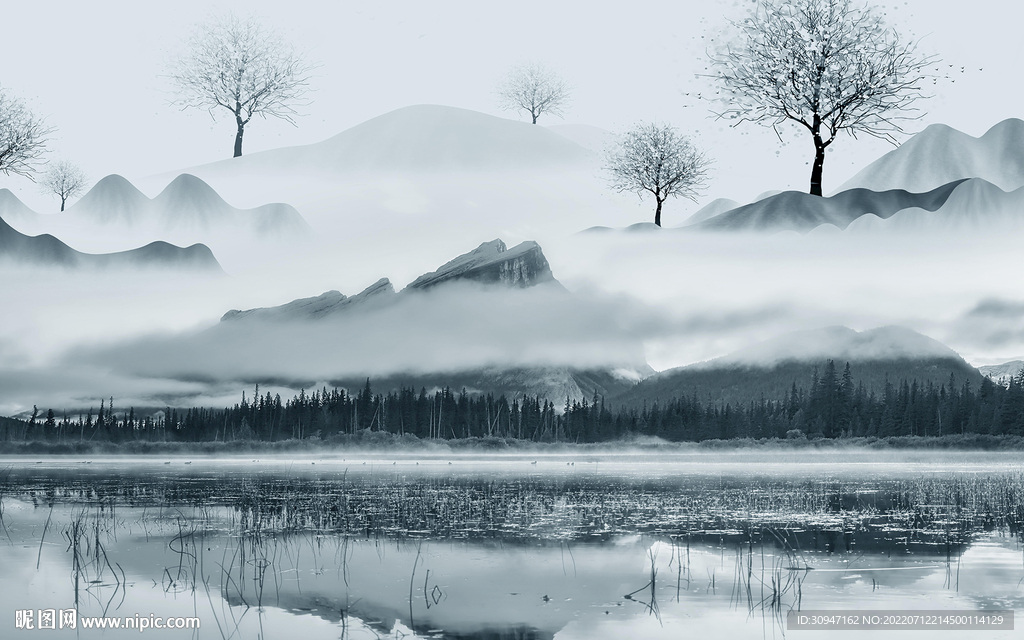 爆款 最新背景山水 TIf分层