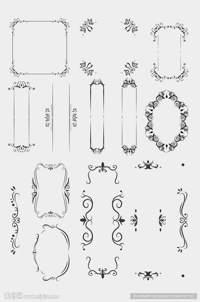 CDR矢量欧式边框花纹