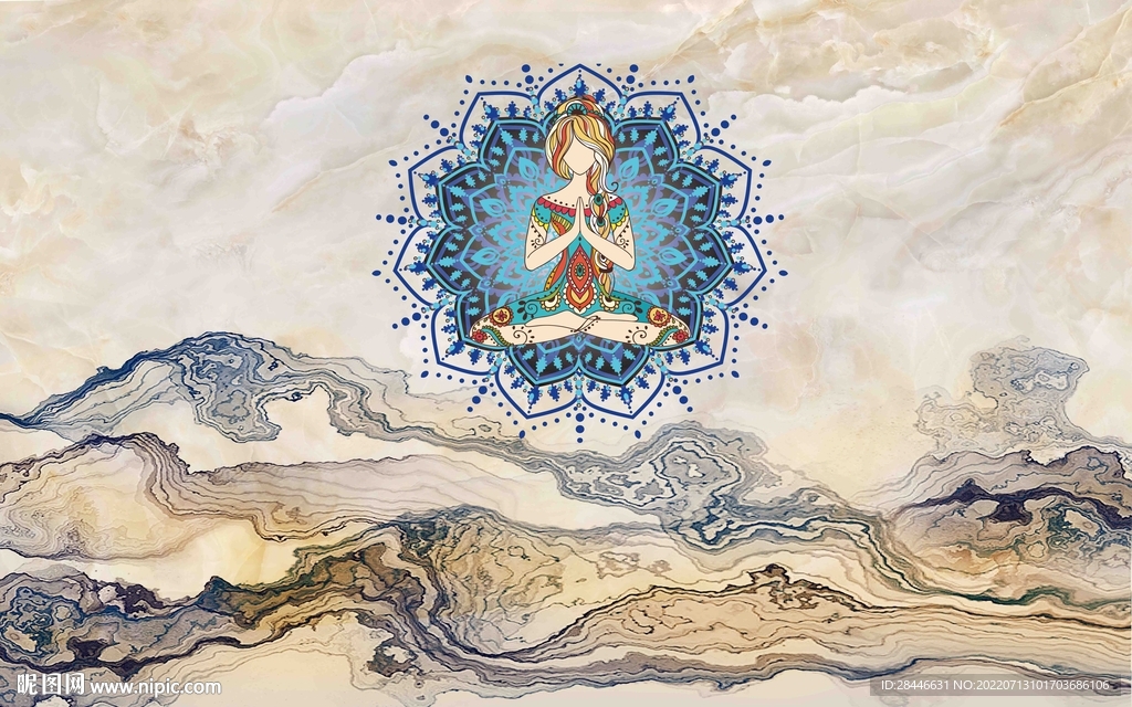 瑜伽健身大理石背景墙