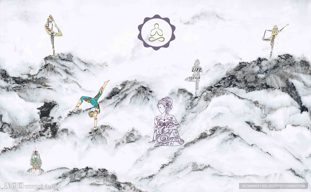 瑜伽健身大理石背景墙