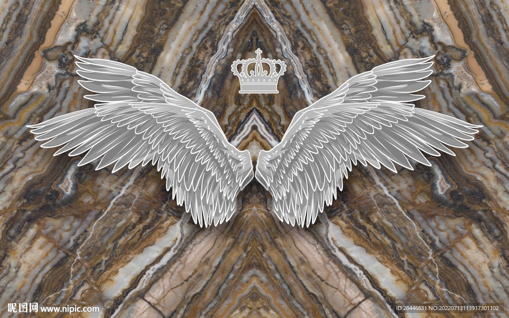 翅膀大理石背景墙
