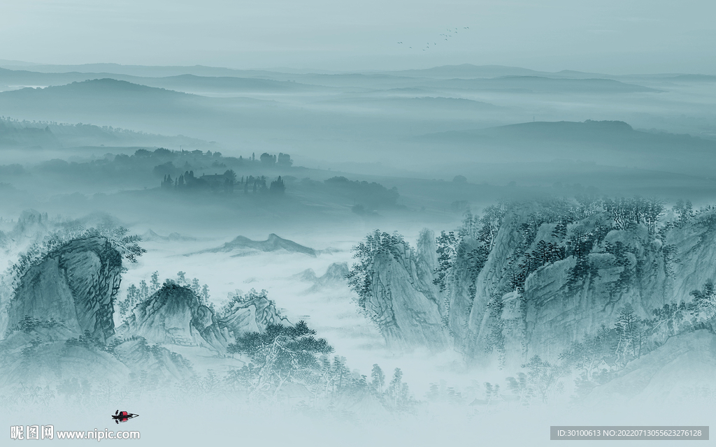 人气 客厅最新山水 Tif分层