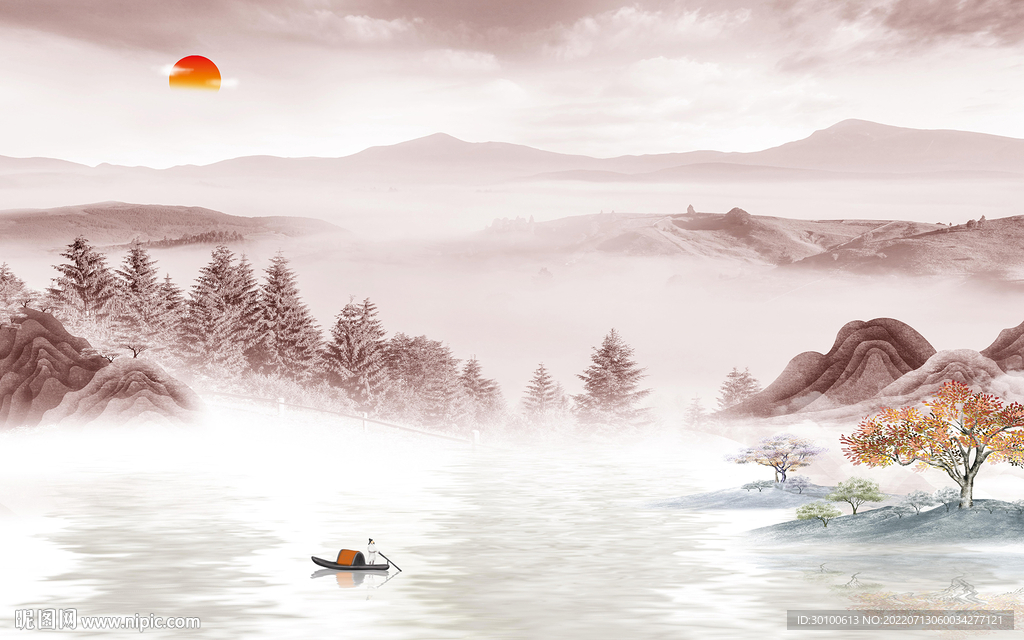 高档客厅最新山水 Tif分层