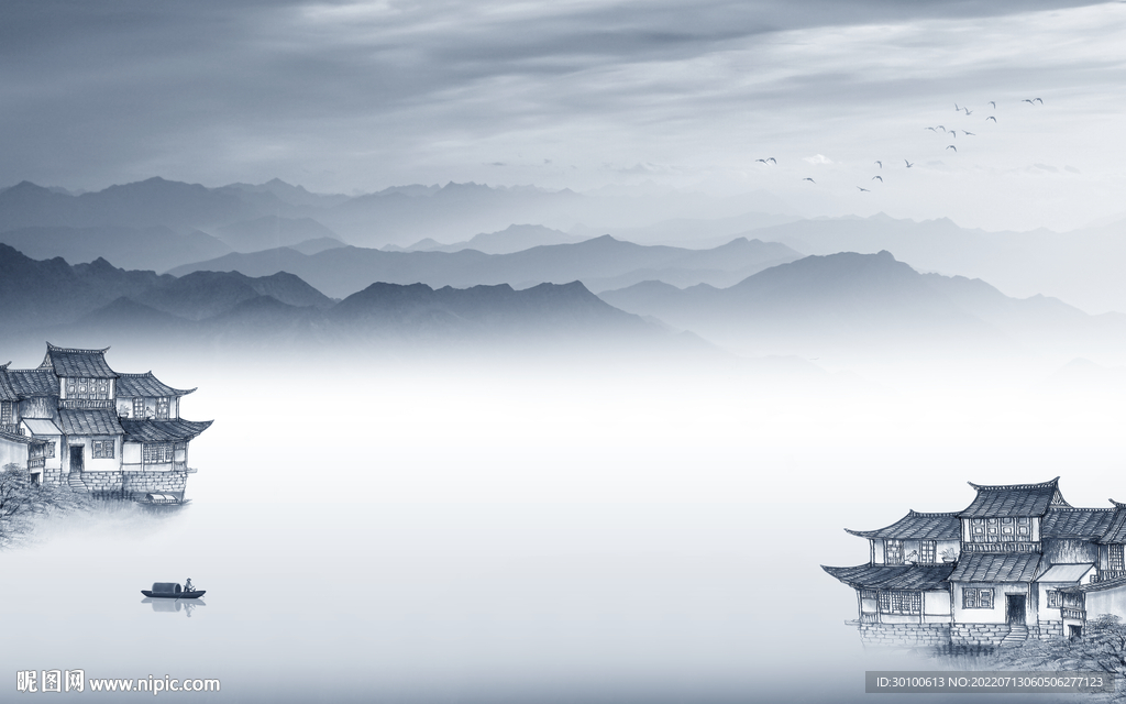 别墅客厅最新山水 Tif分层