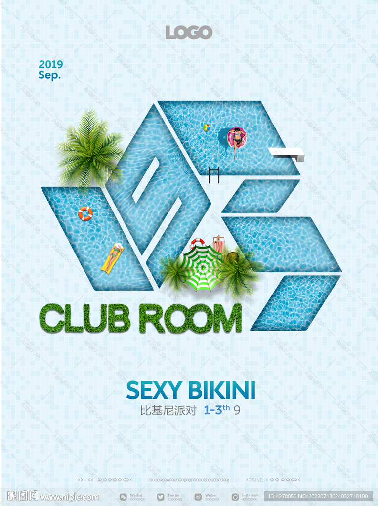 比基尼 泳池派对