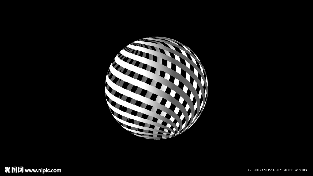 镂空白色条纹球体免扣素材
