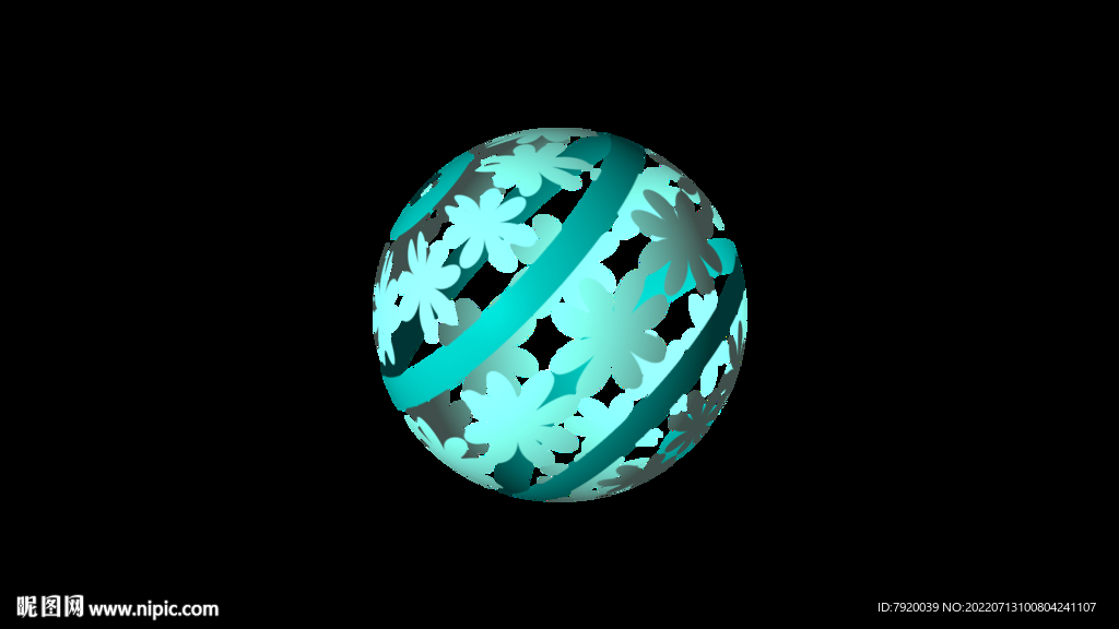 镂空花纹条纹球形免扣素材