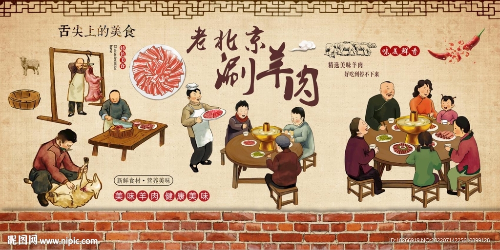 老北京涮羊肉背景