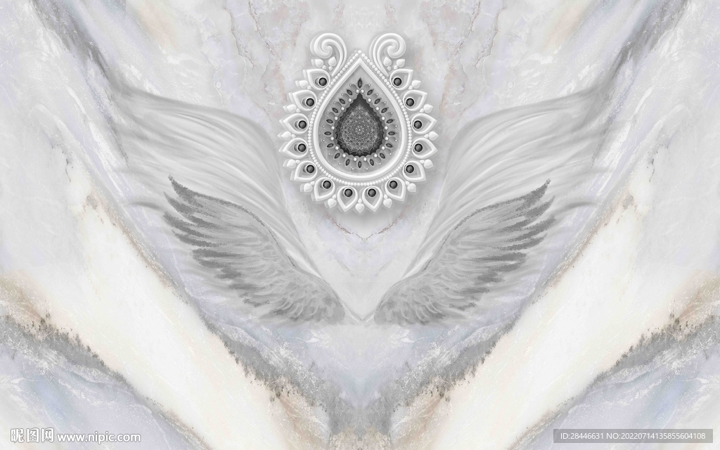 翅膀大理石背景墙 