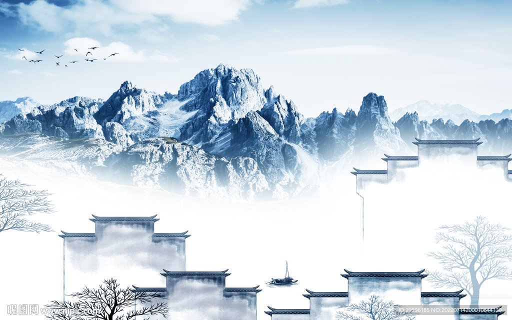 徽派现代新山水画 TIf分层