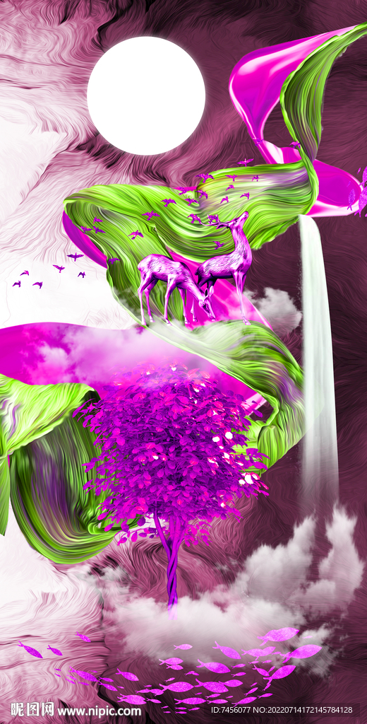 艺术山水湖泊艺术玄关过道装饰画