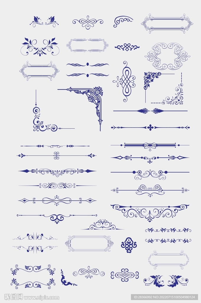 CDR欧式装饰花纹花边