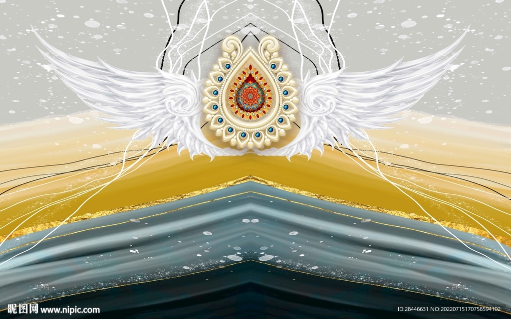 翅膀打卡直播背景墙