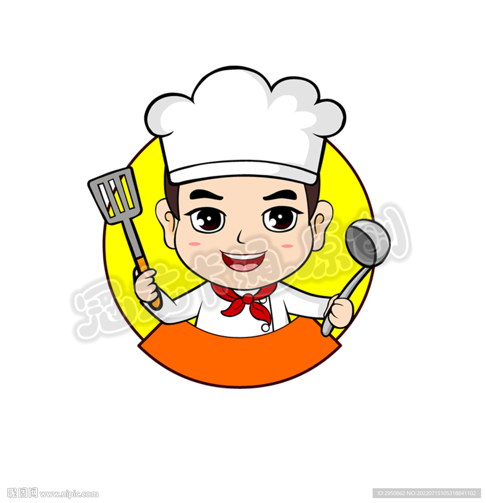 卡通厨师头像普通版