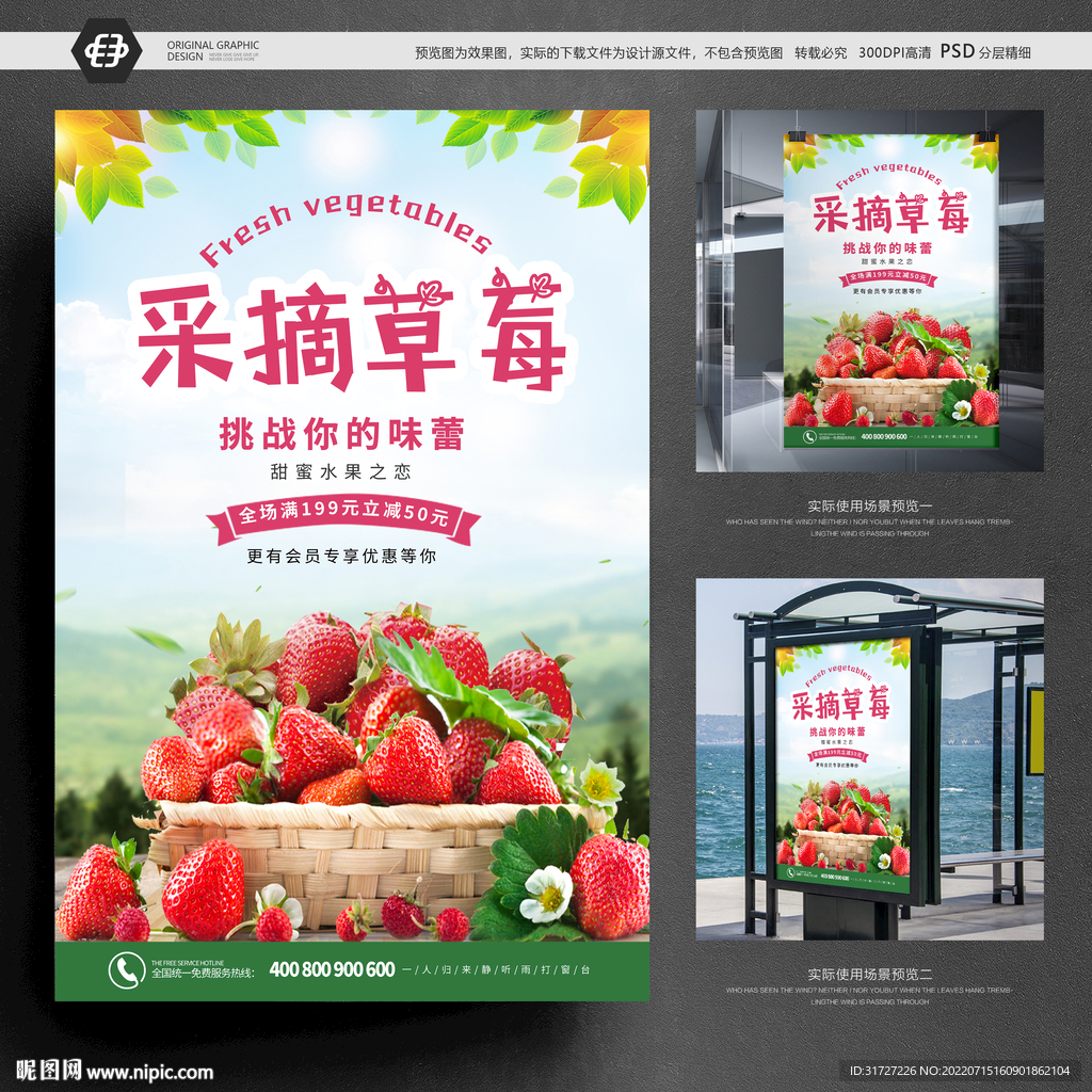 采摘草莓海报