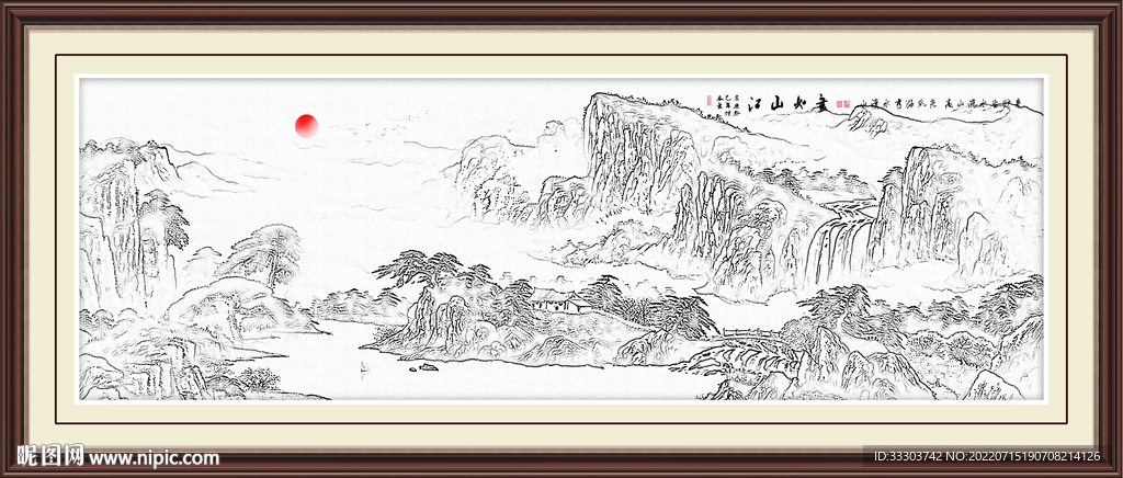  水墨山水画图 
