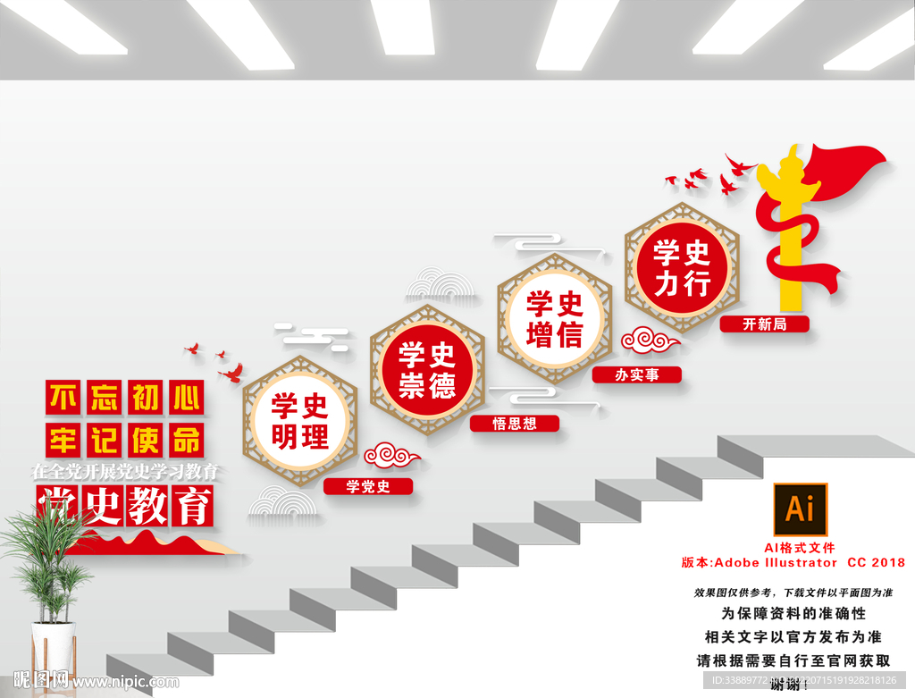 党史楼梯文化墙