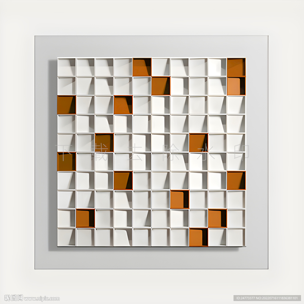 抽象拼接色块装饰画