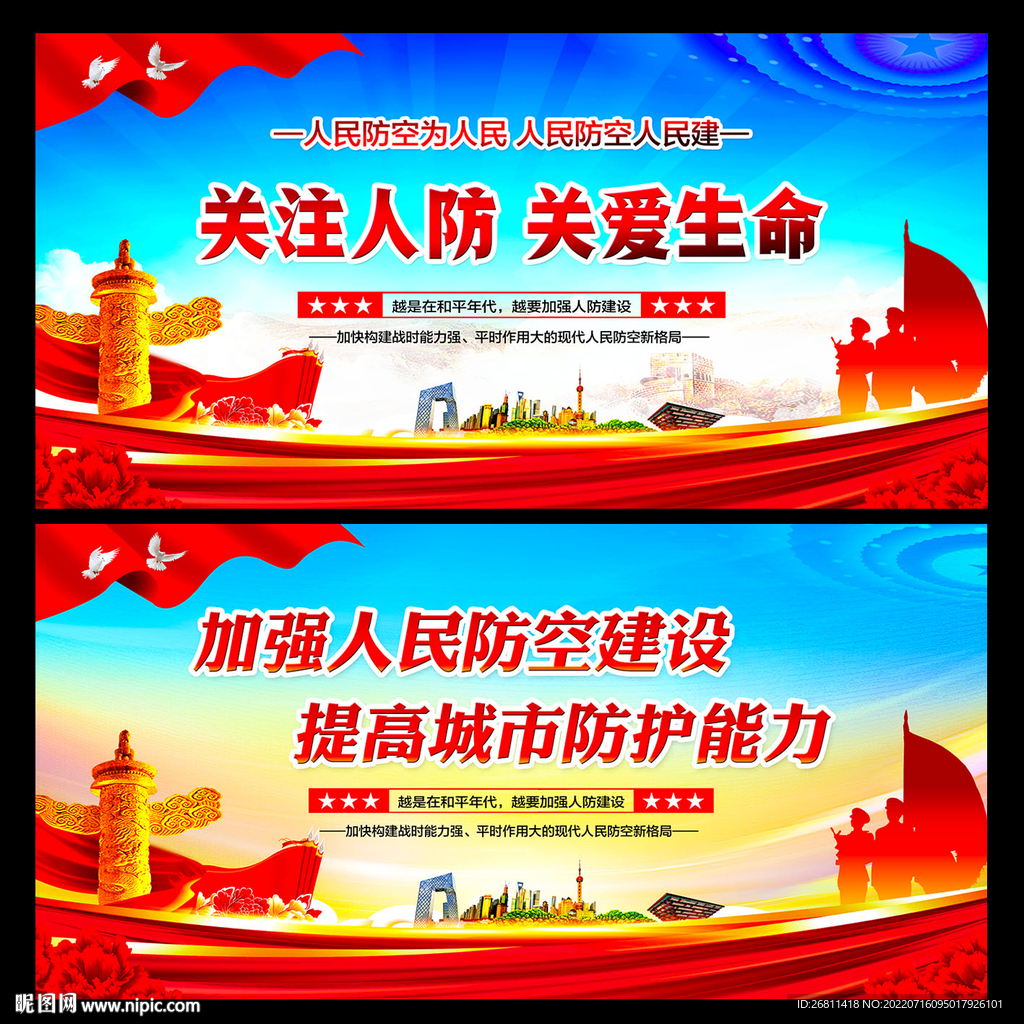 人民防空展板