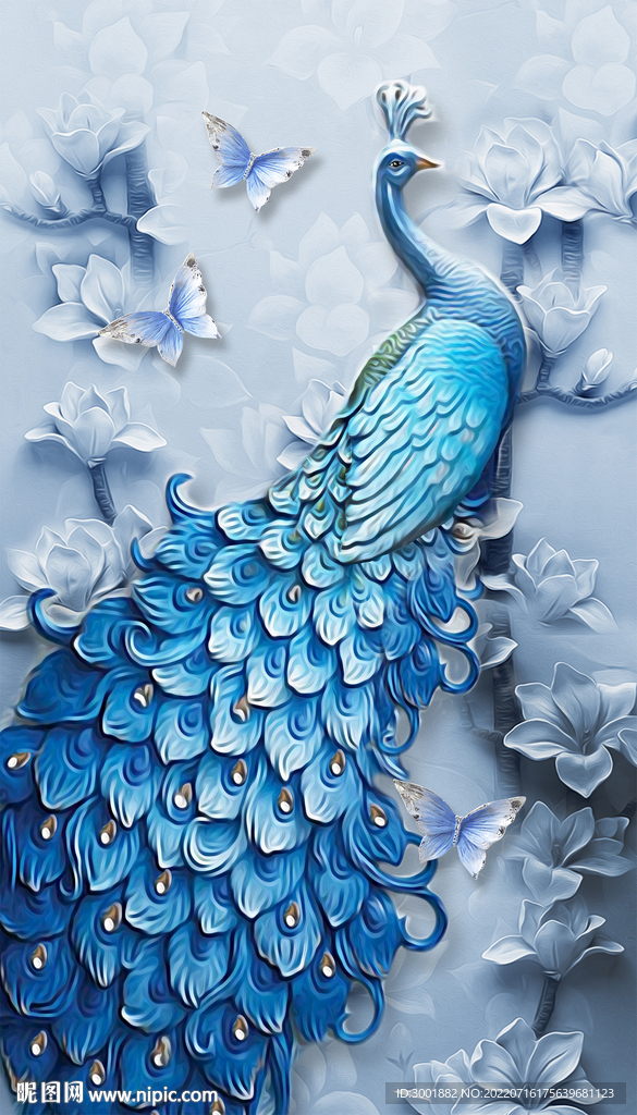 轻奢装饰画 孔雀