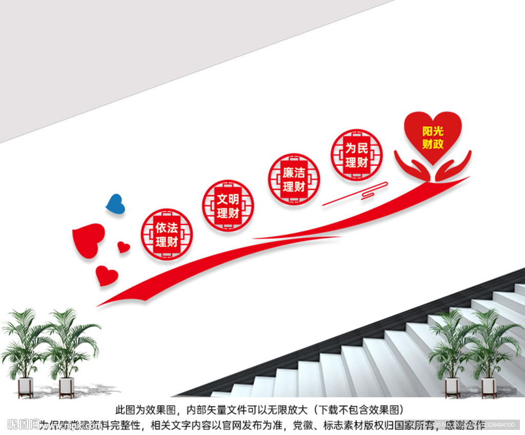 财政局楼梯间文化墙