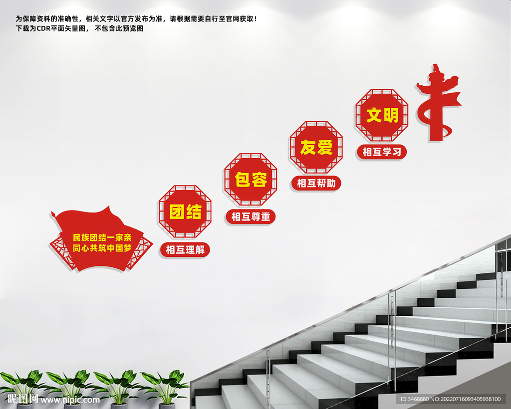 民族团结楼道文化墙