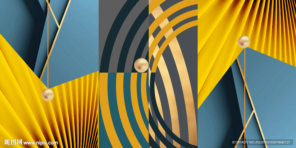 轻奢装饰画 抽象画 三联画