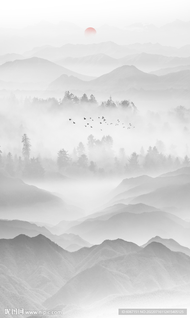 竖幅山水画