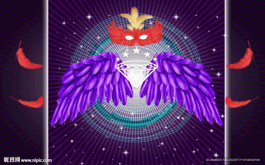 网红翅膀打卡直播背景墙