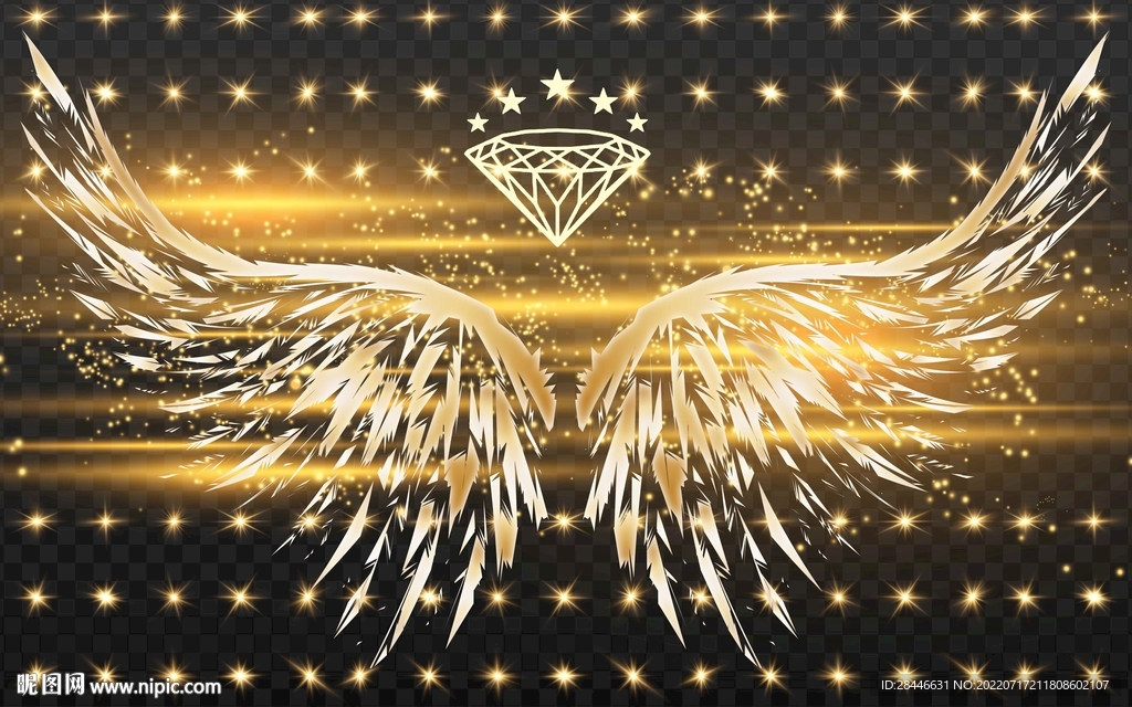 轻奢翅膀打卡直播背景墙