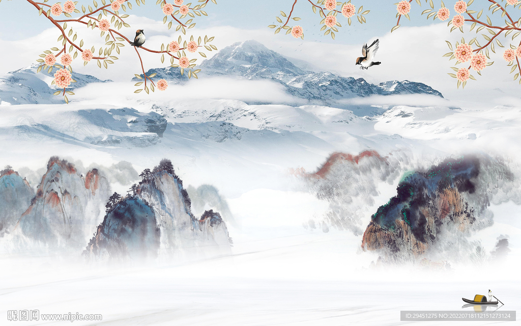 现代高端中式山水 Tif分层