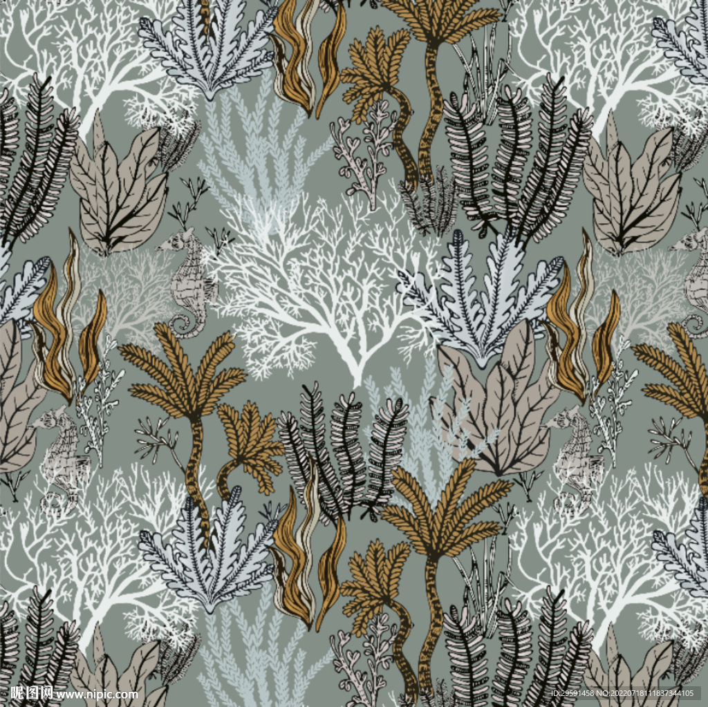 手绘热带植物装饰画