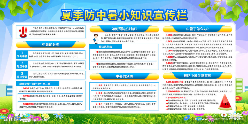 夏季防中暑小知识宣传栏