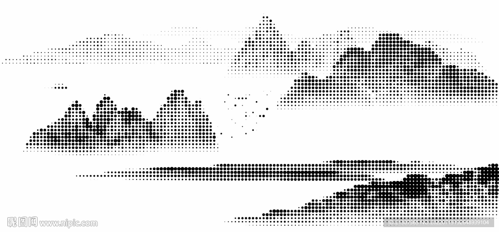 激光镂空水墨山水画半调挂网