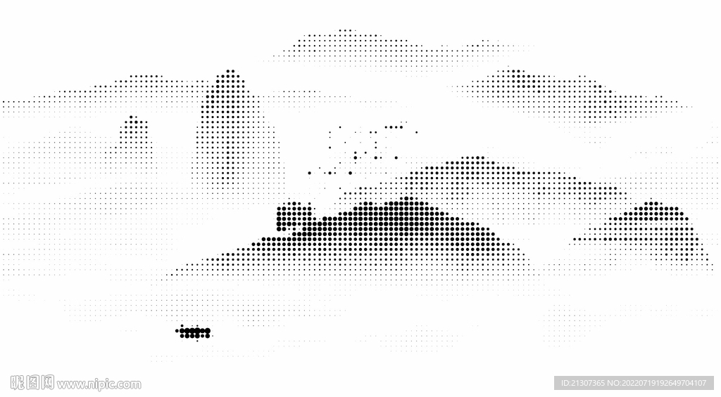 激光镂空水墨山水画半调挂网