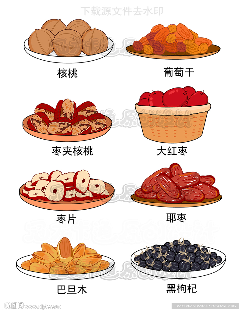 西部特产矢量图