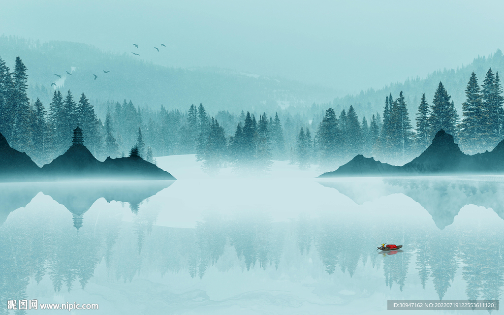 意境客厅新山水画 TIf分层