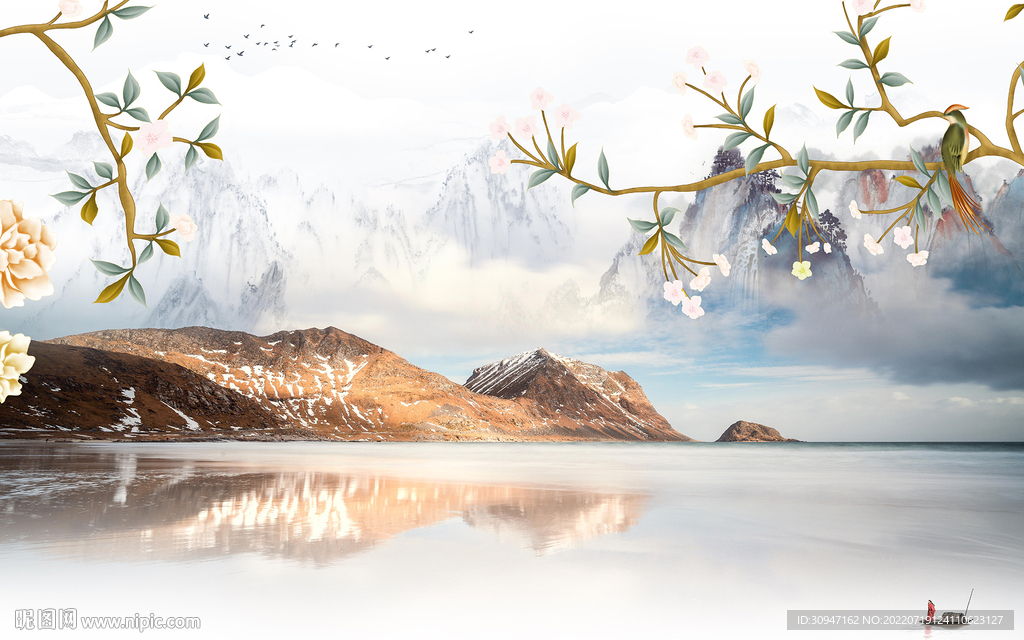 现代客厅新山水画 TIf分层